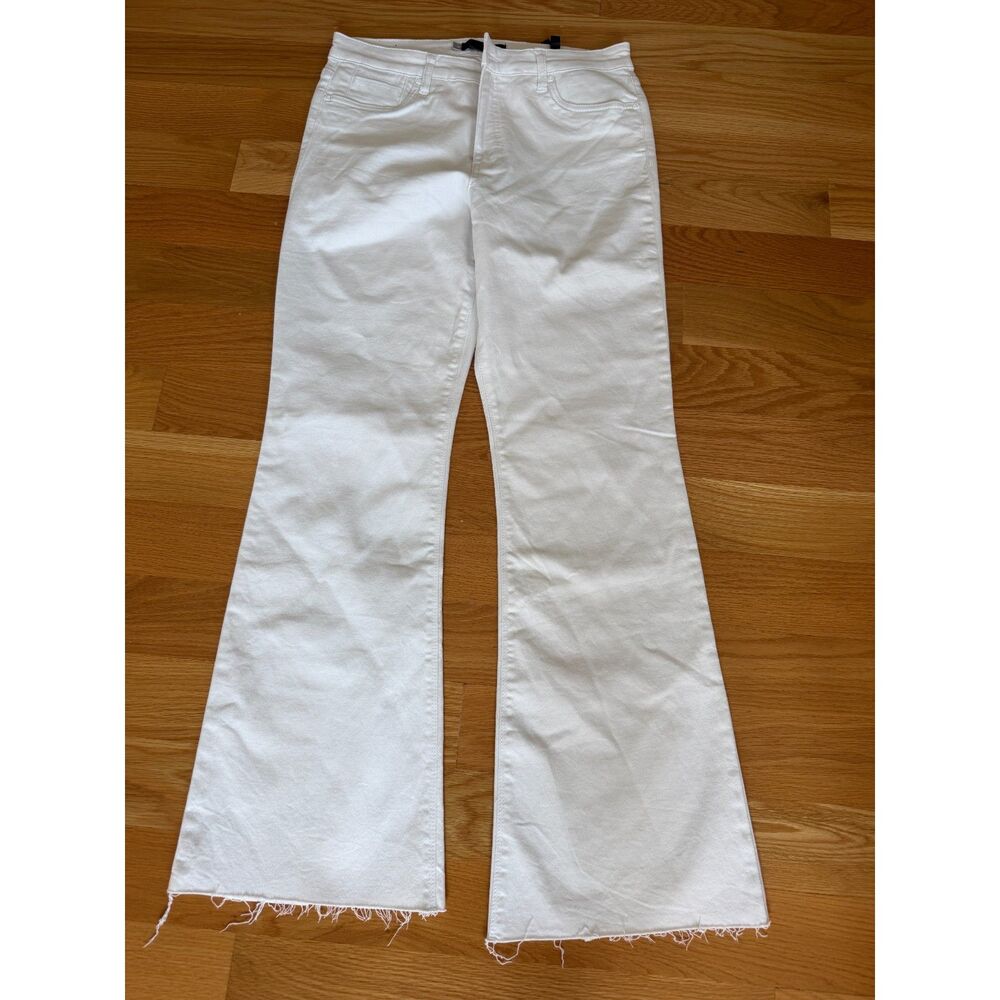 KUT from the Kloth Stella High Rise Fab Ab Flare Jeans White Size 10 New